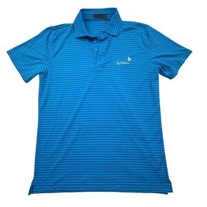 G/Fore Golf Polo Shirt Men M Blue Striped Performance Athletic Stretch La Paloma